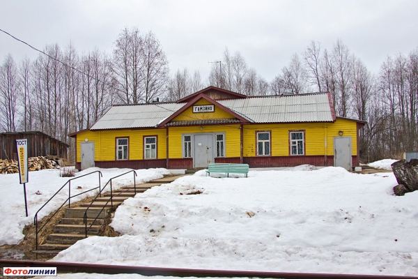 Станция Гамзино на линии Окуловка-Неболчи
